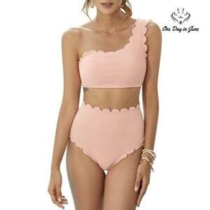 Mollybell Scalloped One Shoulder Bikini Swimsuit Size M